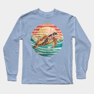 Sea Turtle Love Vintage Sunset Long Sleeve T-Shirt